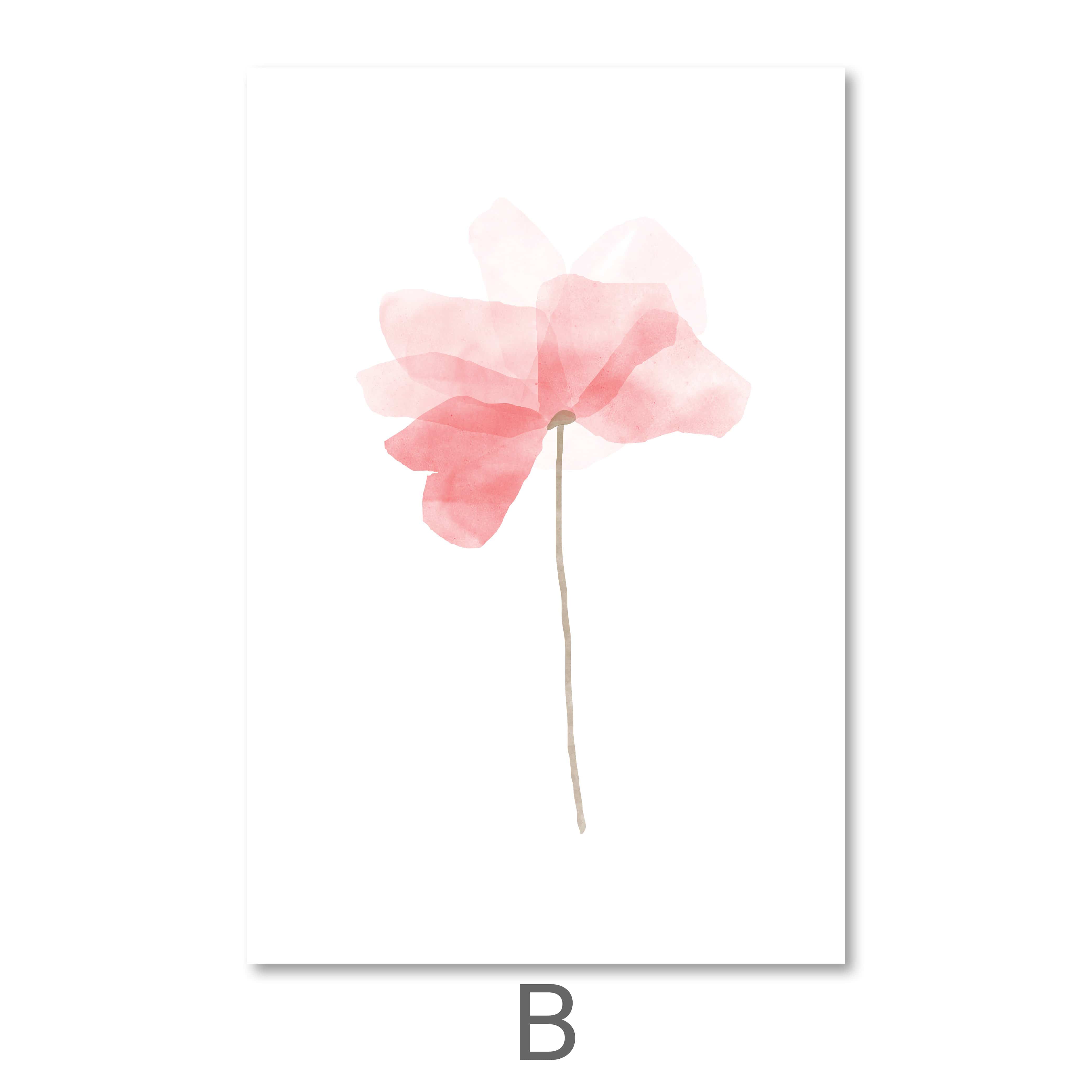 Watercolor Flowers Canvas Art B / 40 x 50cm / No Board - Canvas Print Only Clock Canvas