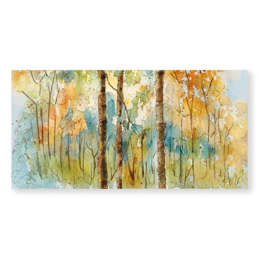 Watercolor Forest Canvas Art Clock Canvas