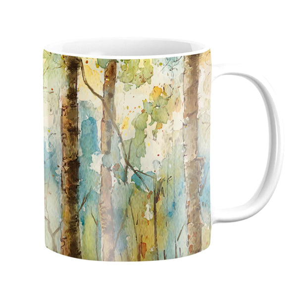 Watercolor Forest Mug Mug White Clock Canvas