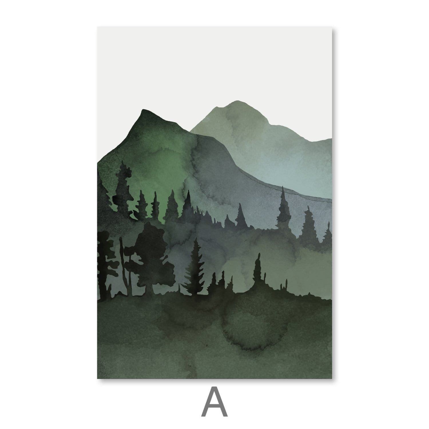 Watercolor Landscape Canvas Art A / 30 x 45cm / Unframed Canvas Print Clock Canvas