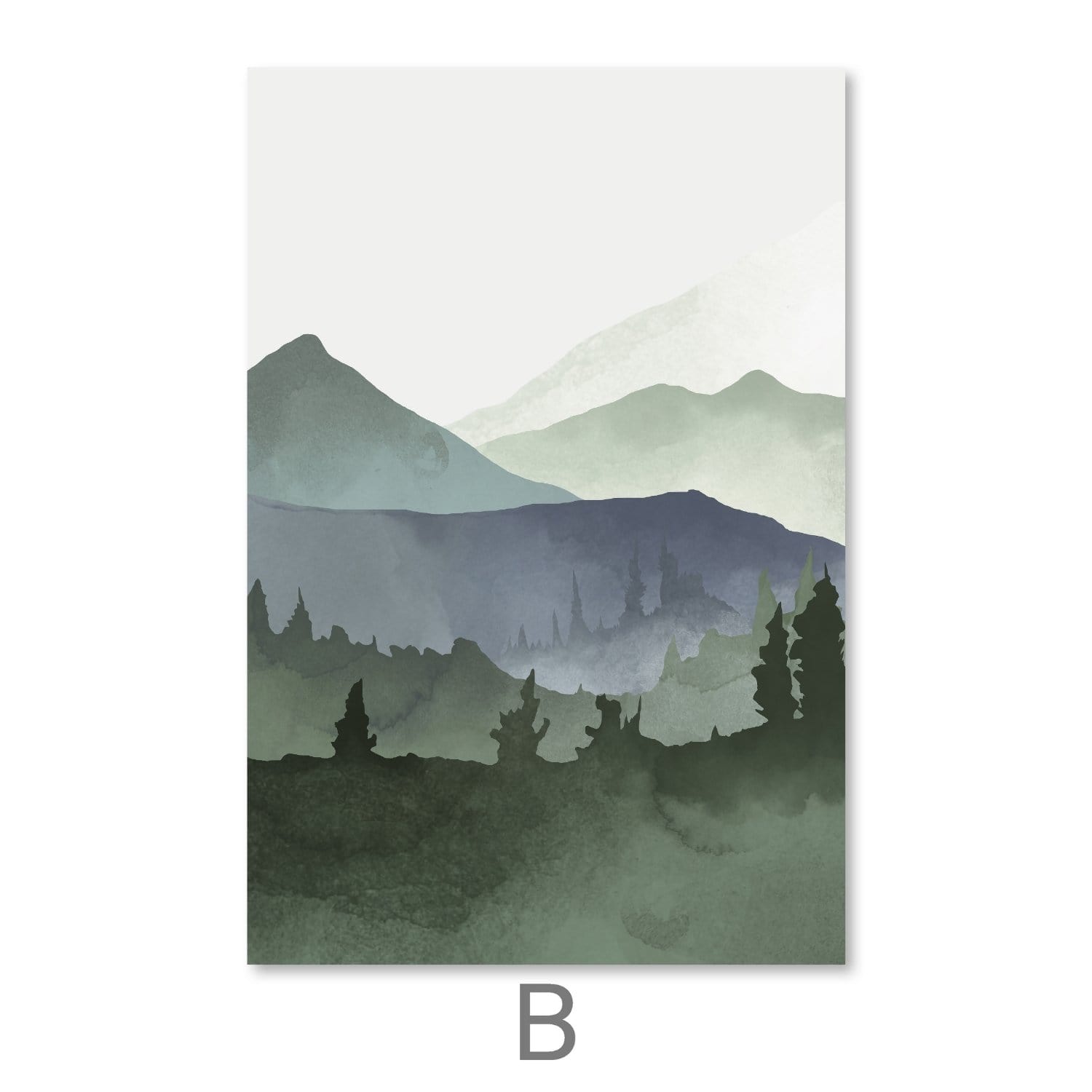 Watercolor Landscape Canvas Art B / 30 x 45cm / Unframed Canvas Print Clock Canvas
