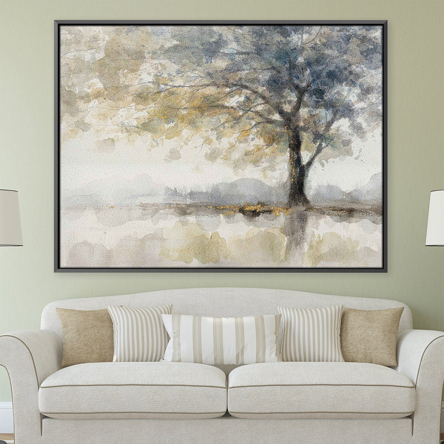 Watercolor Scenery Oil Painting Oil 45 x 30cm / Oil Painting Clock Canvas