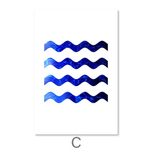 Wave Lengths Canvas Art C / 30 x 45cm / Unframed Canvas Print Clock Canvas