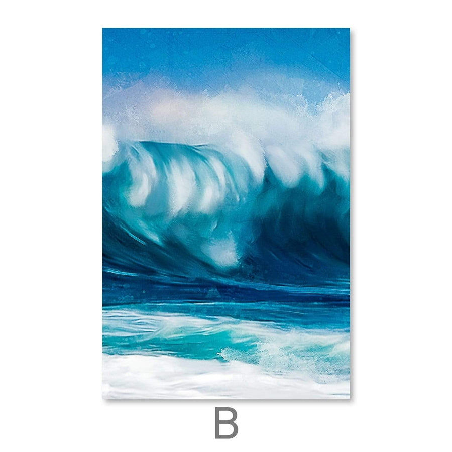 Waves Canvas Art B / 30 x 45cm / Unframed Canvas Print Clock Canvas