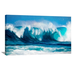 Waves Landscape Canvas Art 50 x 25cm / Unframed Canvas Print Clock Canvas