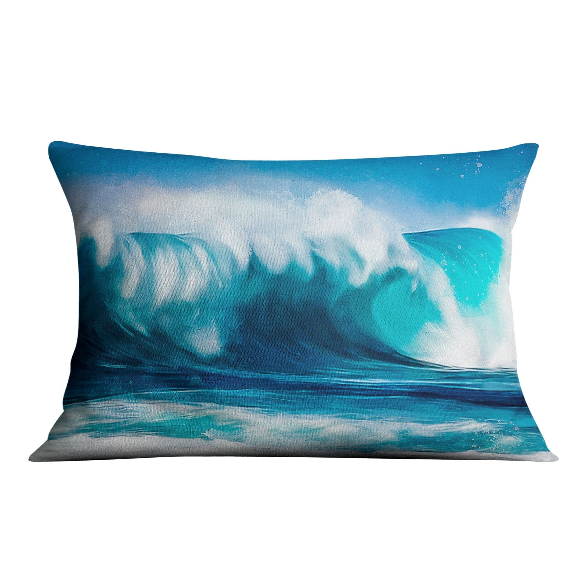 Waves Cushion - Single Panel Cushion 48 x 33cm Clock Canvas