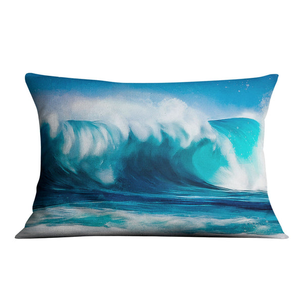 Waves Cushion - Single Panel Cushion Cushion Landscape Clock Canvas