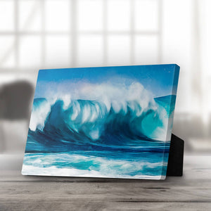 Waves Desktop Canvas Desktop Canvas 25 x 20cm Clock Canvas