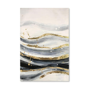 Waves of Gold Oil Painting Oil Clock Canvas