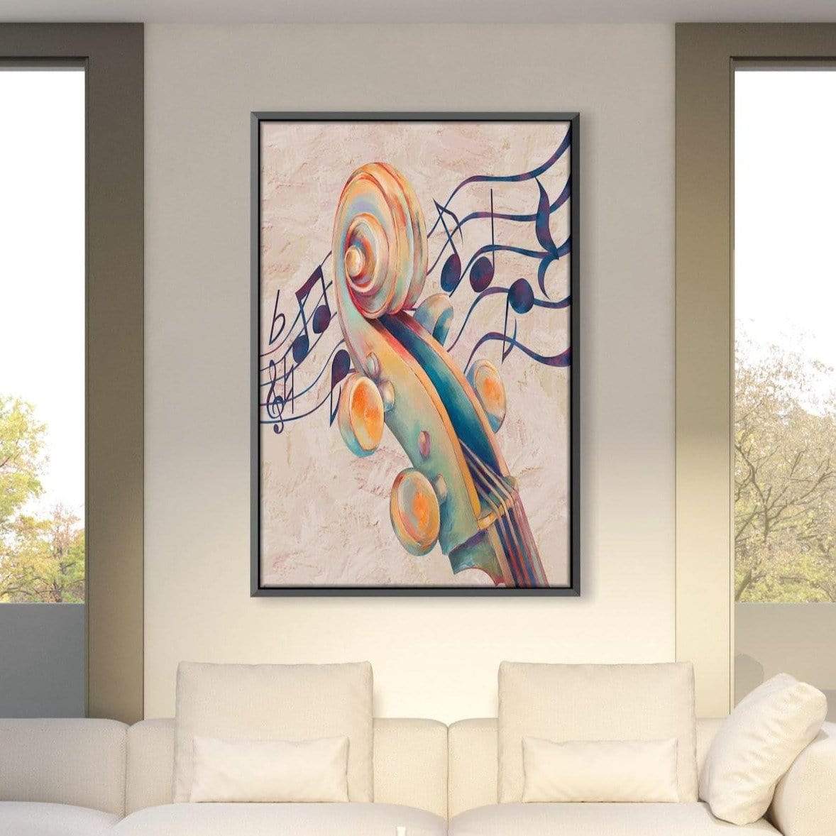 Wavy Notes Canvas Art Clock Canvas