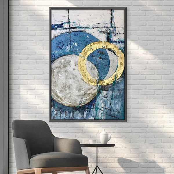 Wheels of Abstract Oil Painting Oil 30 x 45cm / Oil Painting Clock Canvas