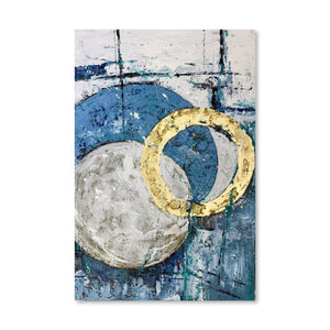 Wheels of Abstract Oil Painting Oil Clock Canvas