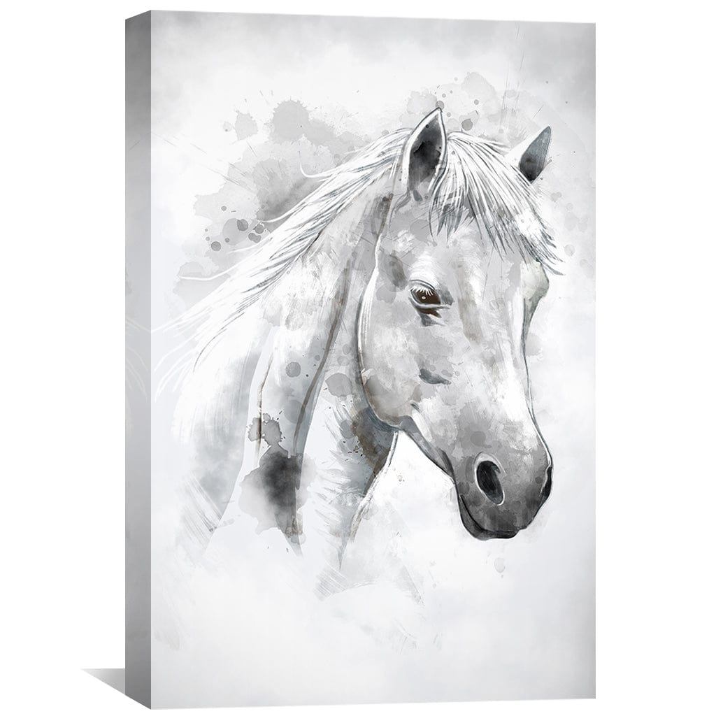 White Bronco Canvas Art Clock Canvas