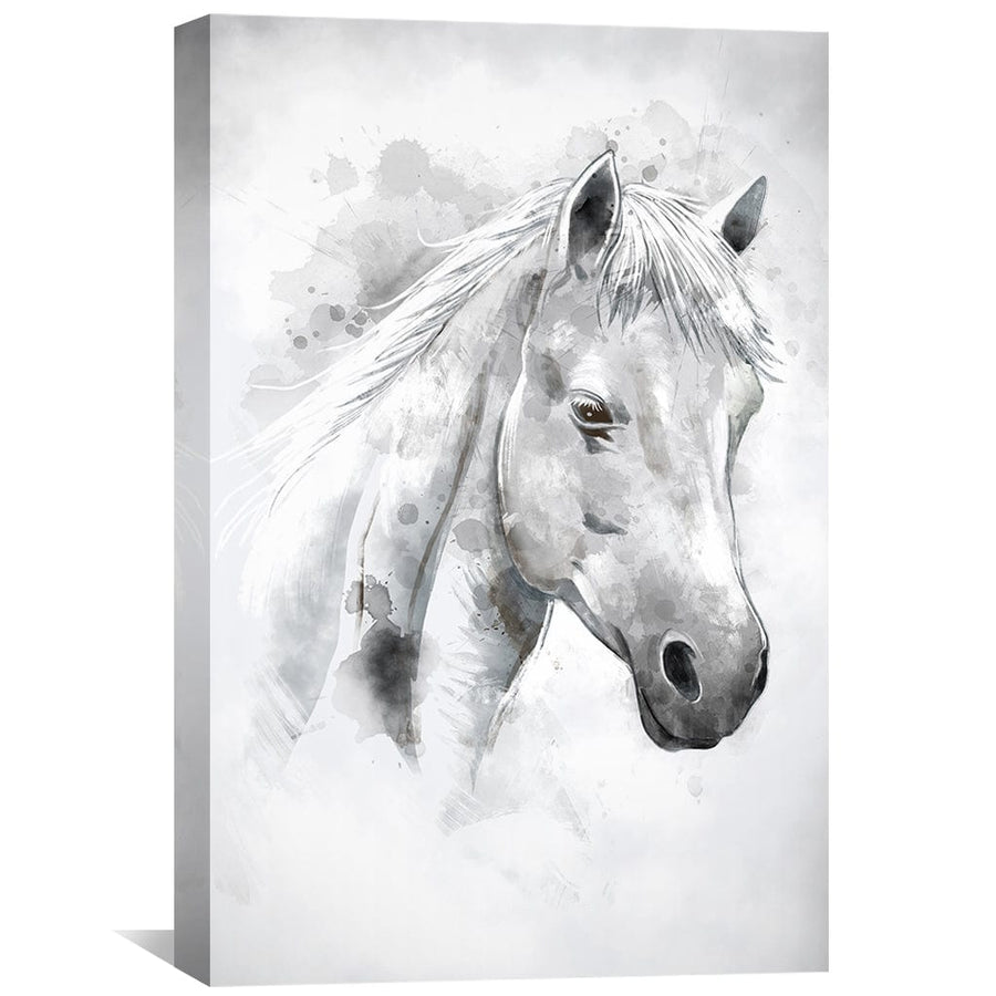 White Bronco Canvas Art Clock Canvas
