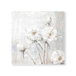 White Garden Oil Painting Oil Clock Canvas