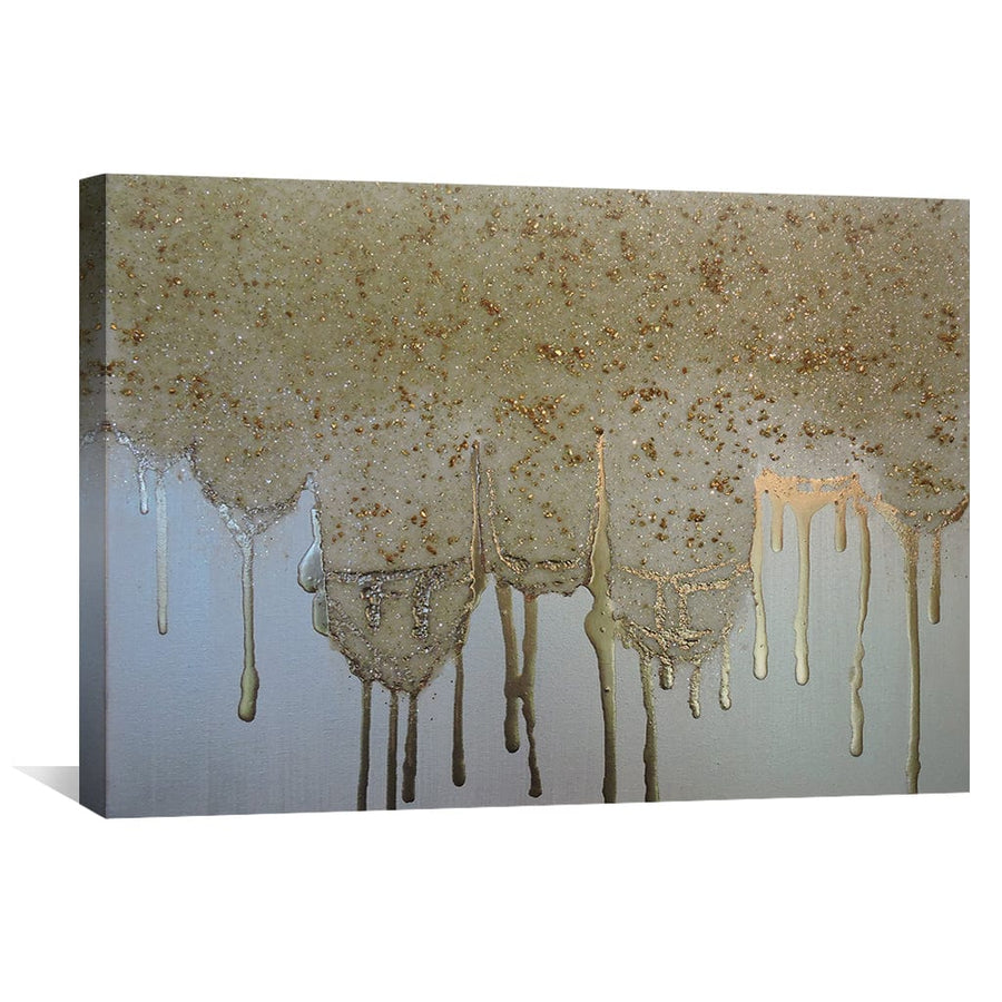 White Gold Canvas Art Clock Canvas