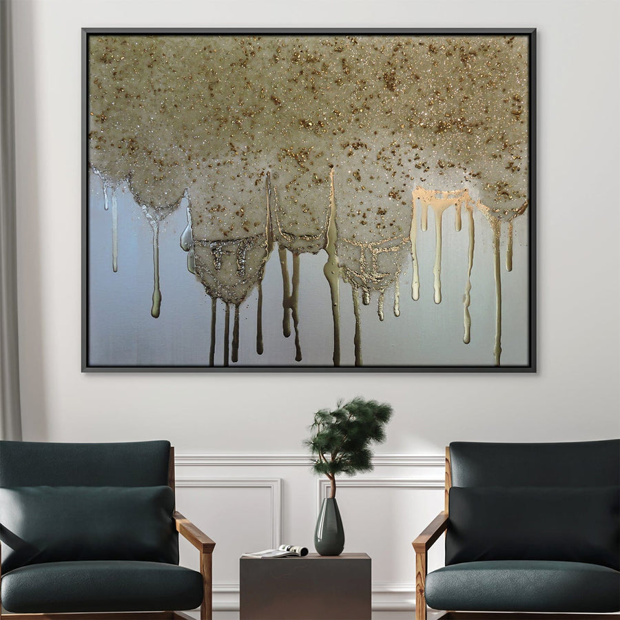 White Gold Canvas Art 45 x 30cm / Unframed Canvas Print Clock Canvas