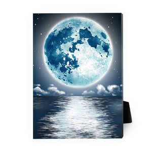 White Moon Desktop Canvas Desktop Canvas 13 x 18cm Clock Canvas