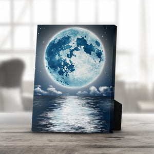 White Moon Desktop Canvas Desktop Canvas 20 x 25cm Clock Canvas