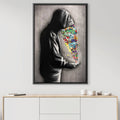 White Noise Graffiti Canvas Art Clock Canvas