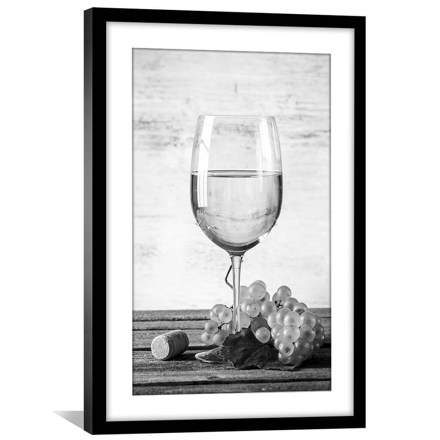 White Wine Print Art 30 x 45cm / Unframed Canvas Print Clock Canvas