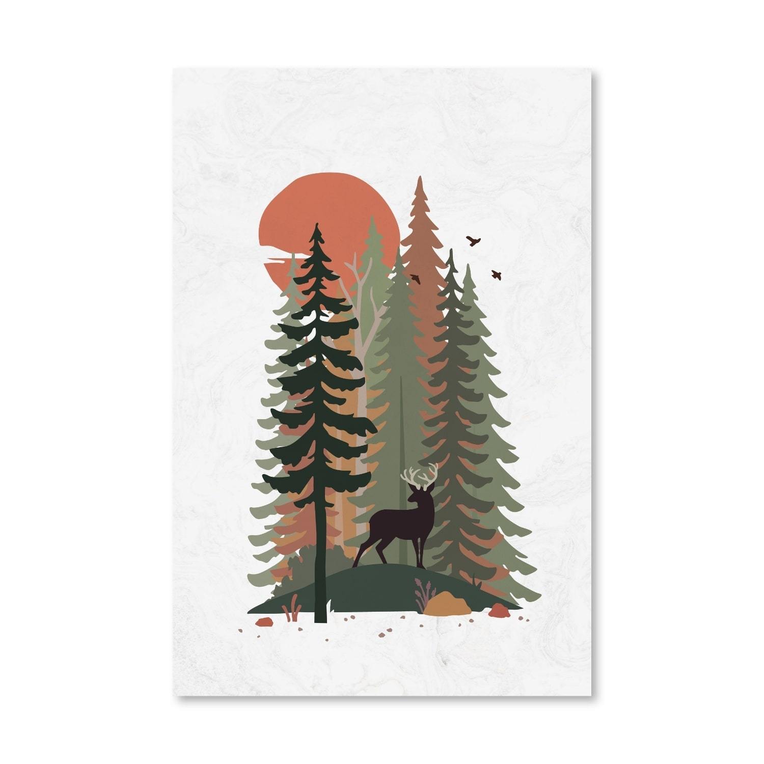 Wild Deer Canvas Art Clock Canvas