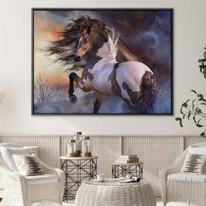 Wild Stallion Canvas Art Clock Canvas