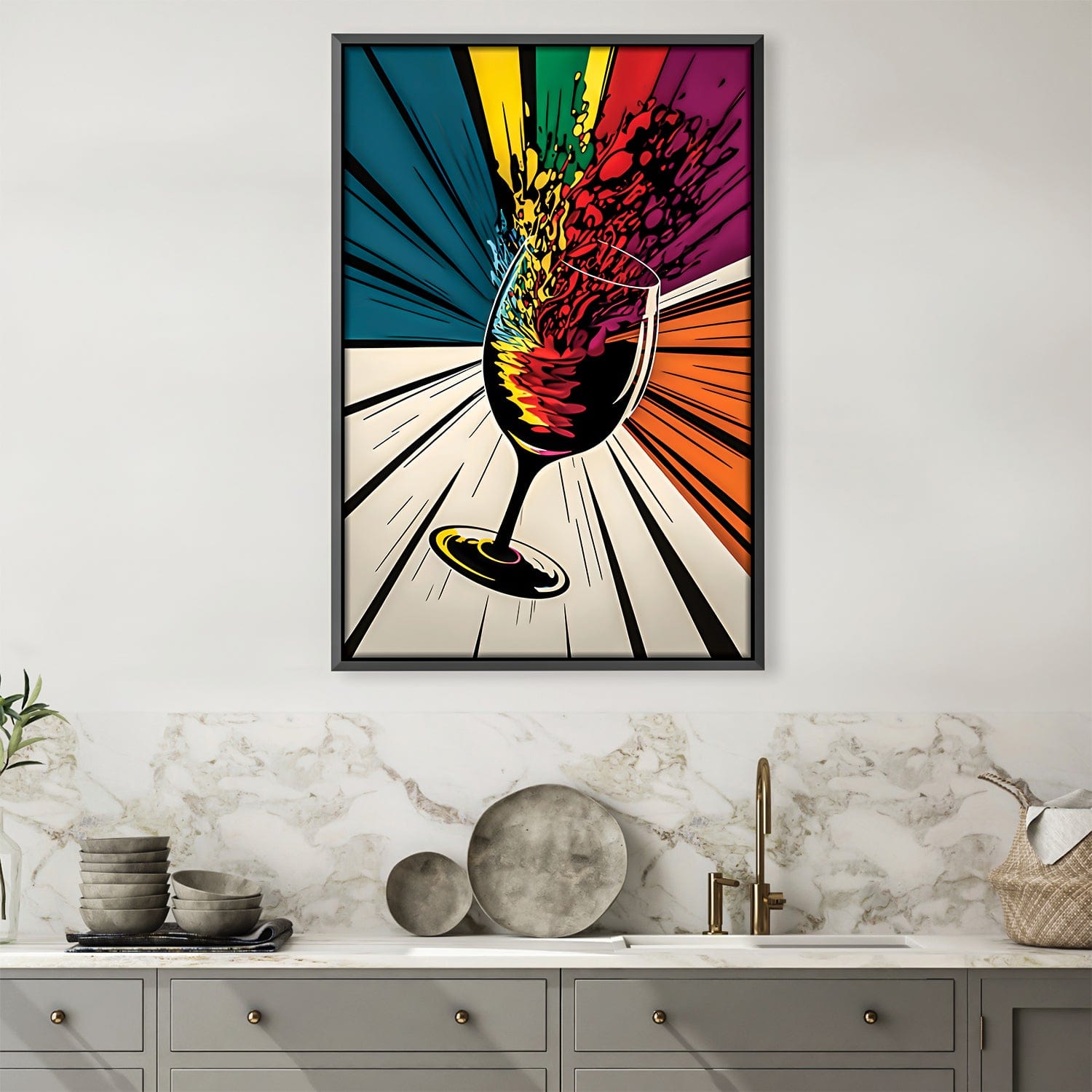 Wine Blast Canvas Art Clock Canvas