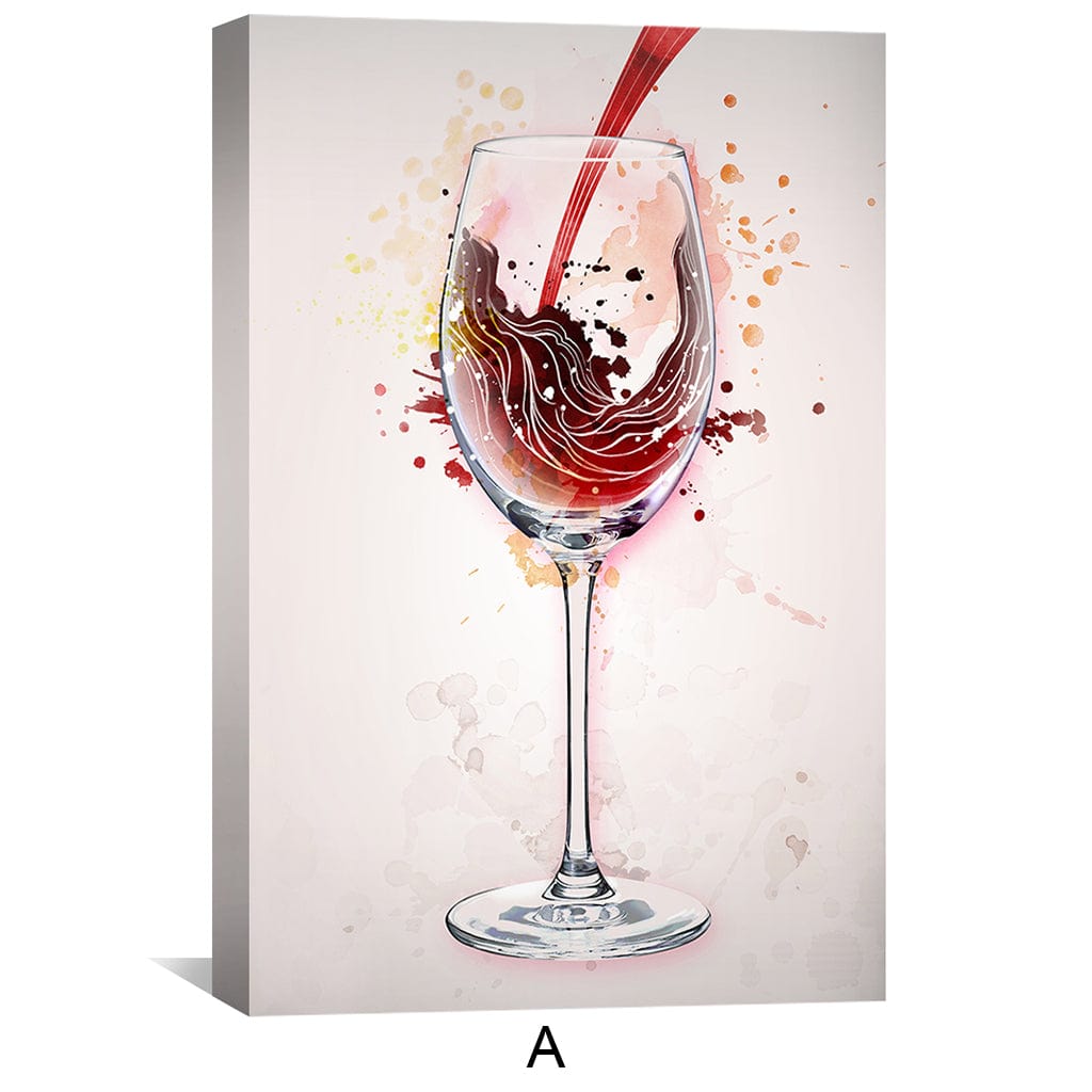 Wine Night Canvas Art A / 30 x 45cm / Unframed Canvas Print Clock Canvas