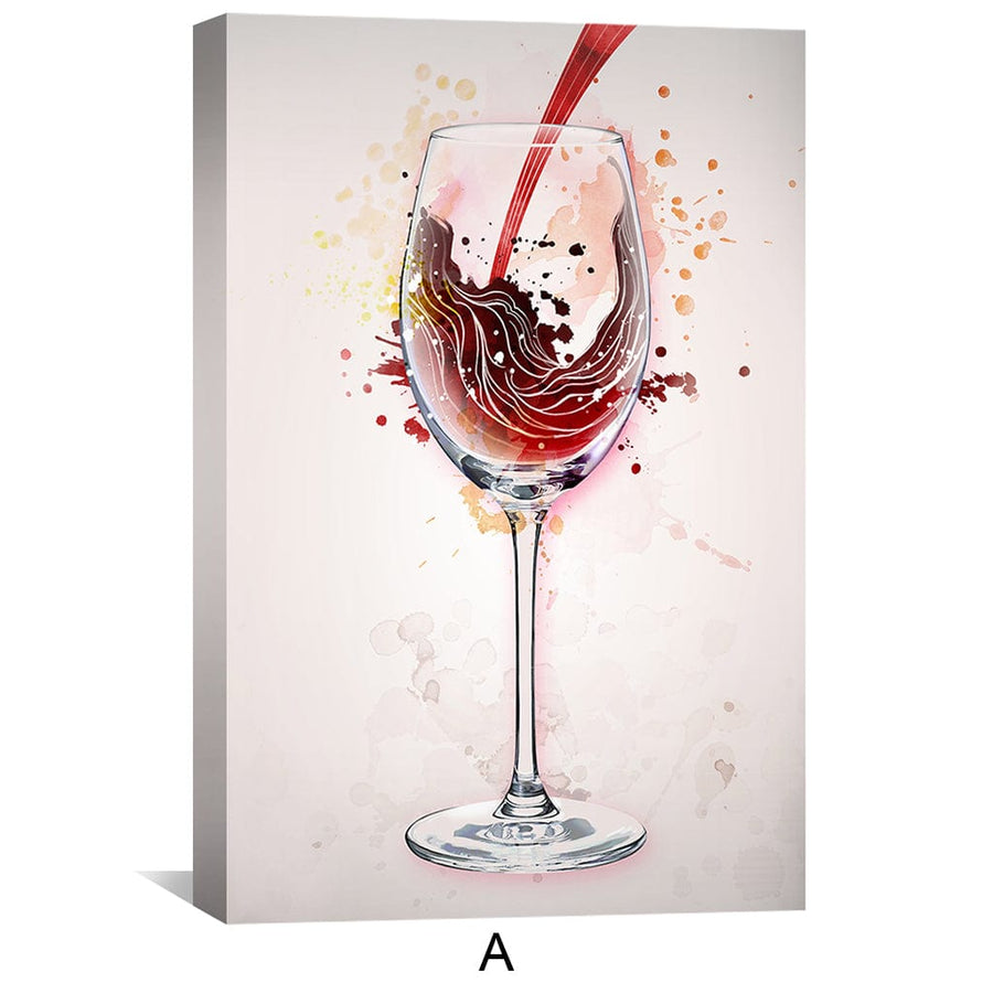 Wine Night Canvas Art A / 30 x 45cm / Unframed Canvas Print Clock Canvas