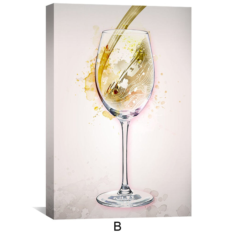 Wine Night Canvas Art B / 30 x 45cm / Unframed Canvas Print Clock Canvas