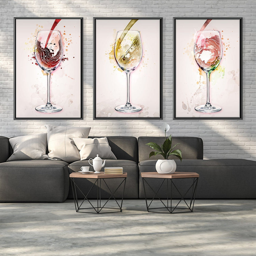 Wine Night Canvas Art Clock Canvas