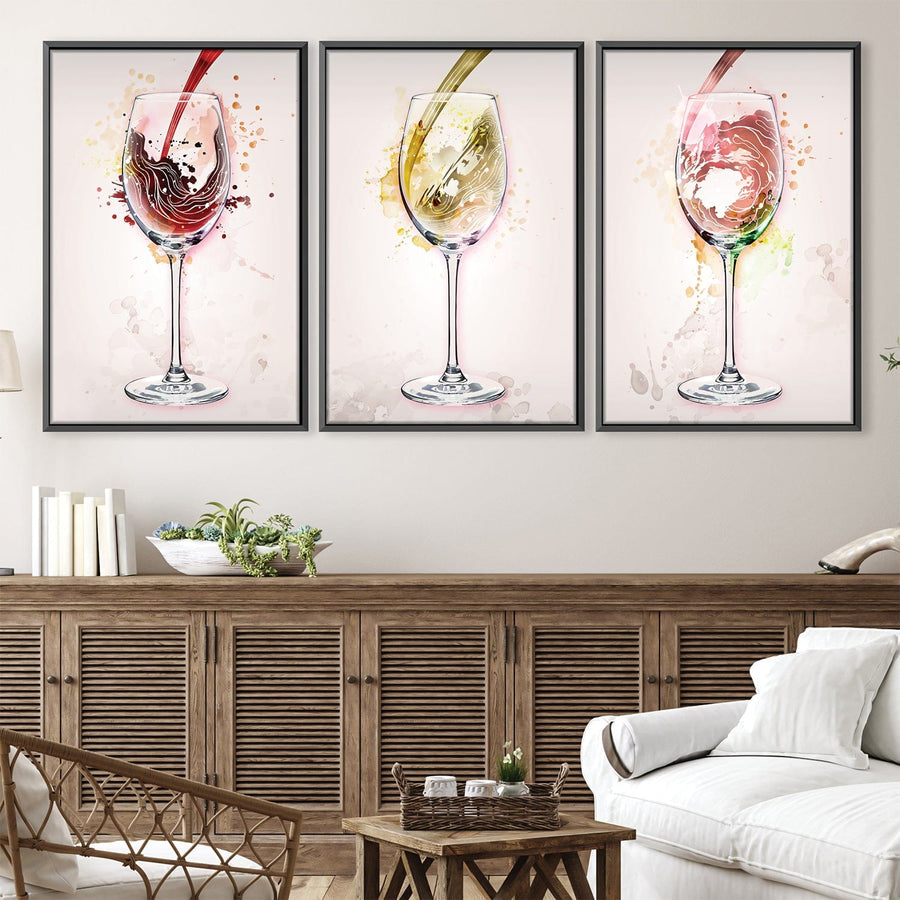 Wine Night Canvas Art Clock Canvas