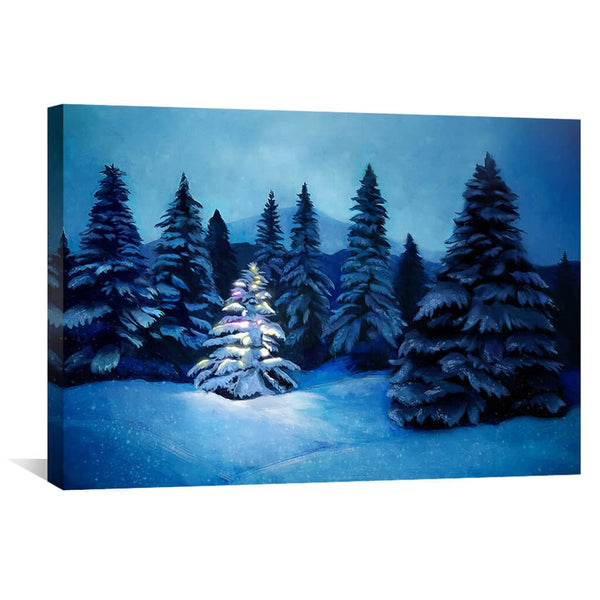 Winter Lights Canvas Art 45 x 30cm / Unframed Canvas Print Clock Canvas