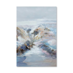 Winter Mountains Oil Painting Oil Clock Canvas
