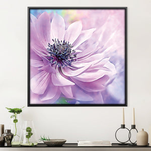 Wispy Purple Anemone Canvas Art 30 x 30cm / Unframed Canvas Print Clock Canvas