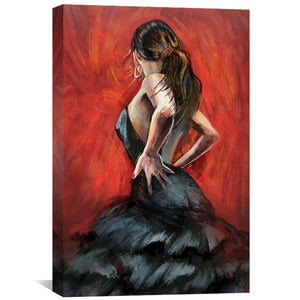 Woman in Black Canvas Art 30 x 45cm / Unframed Canvas Print Clock Canvas