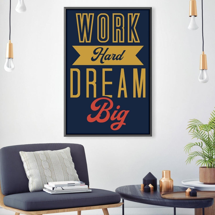 Work Hard Canvas Art Clock Canvas