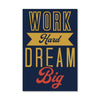 Work Hard Canvas Art Clock Canvas