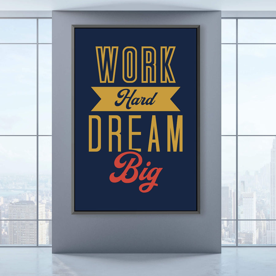 Work Hard Clock Canvas