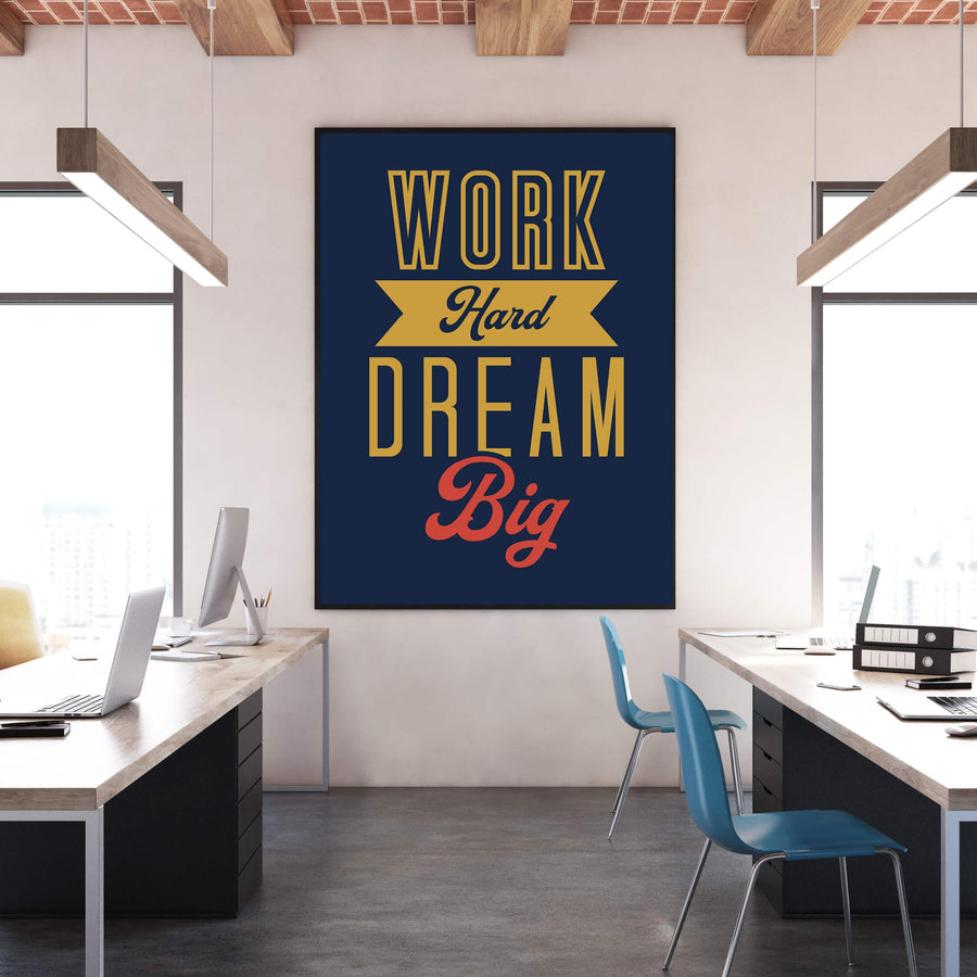Work Hard Clock Canvas