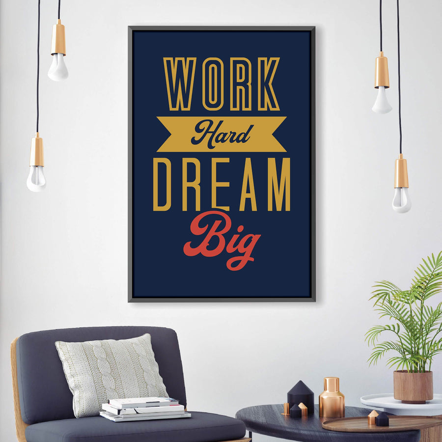 Work Hard Clock Canvas