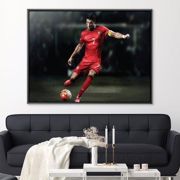 World Cup Ronaldo Canvas Art 45 x 30cm / Unframed Canvas Print Clock Canvas