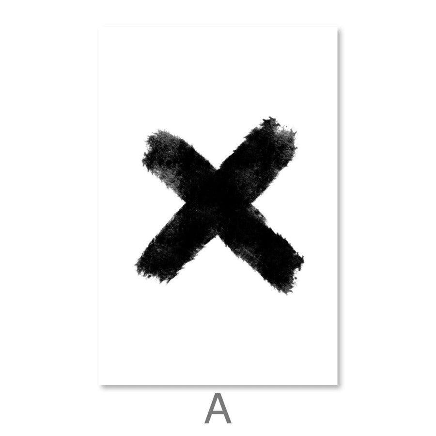 X and O Canvas Art A / 30 x 45cm / Unframed Canvas Print Clock Canvas