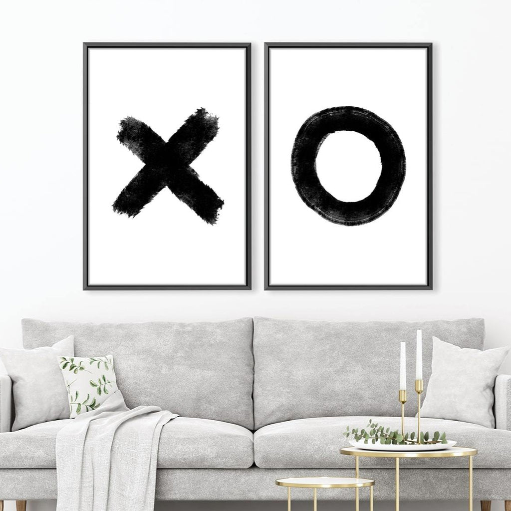 16 x 20 XOXO Brush Strokes White Framed Print Wall Art