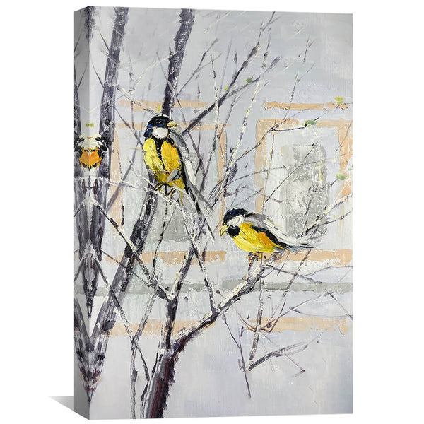 Yellow Companions Oil Painting Oil Clock Canvas