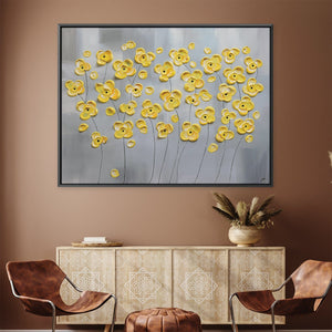 Yellow Flowers Canvas Art 45 x 30cm / Unframed Canvas Print Clock Canvas