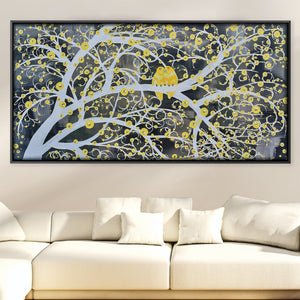 Yellow Gray Day Canvas Art 50 x 25cm / Unframed Canvas Print Clock Canvas