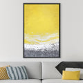 Yellow Silver Grey Canvas Art Clock Canvas
