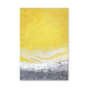 Yellow Silver Grey Canvas Art Clock Canvas
